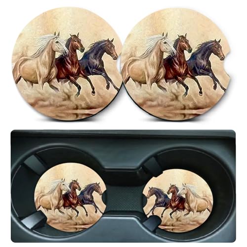 Car Coasters for Cup Holders,2 Pack Horse Car Coasters,2.75