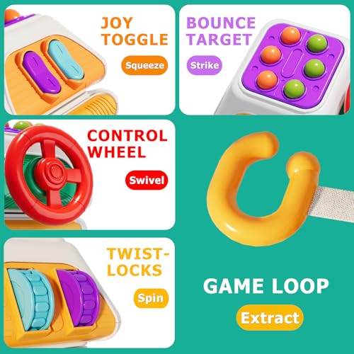 Image of Montessori Busy Board & Activity Cube, Sensory Travel Toys for Toddlers 1-3, Baby Toys 6-12-18 Months, Educational Learning Gifts for Boys & Girls (First Edition)