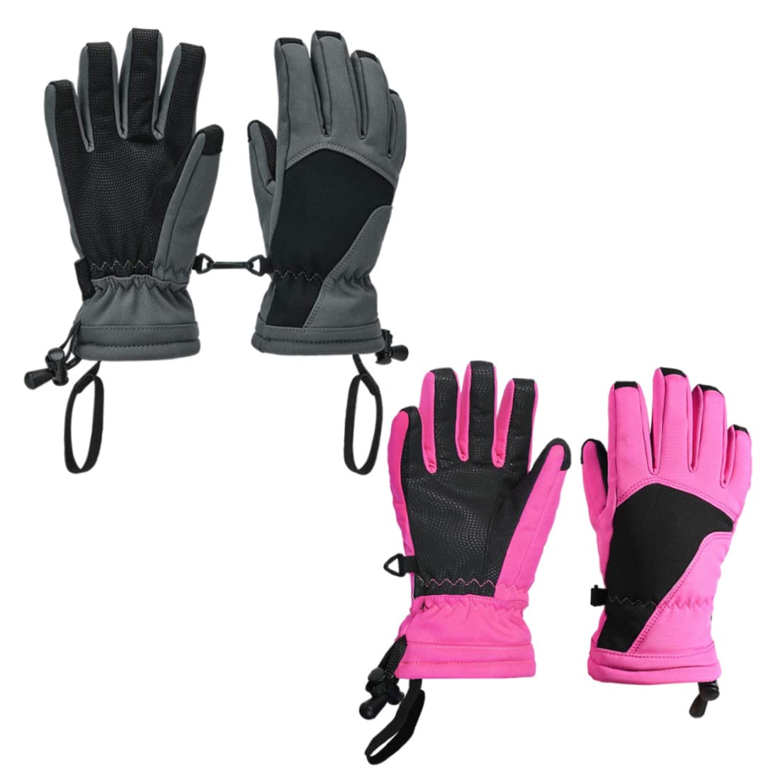 MILEVO Guanti, Guanti Termici, Guanti Termici Invernali, Guanti da Sci for Bambini Guanti Invernali Antivento da Snowboard con Isolamento Termico Rosa S/m (Color : Pink, Size : LXL)