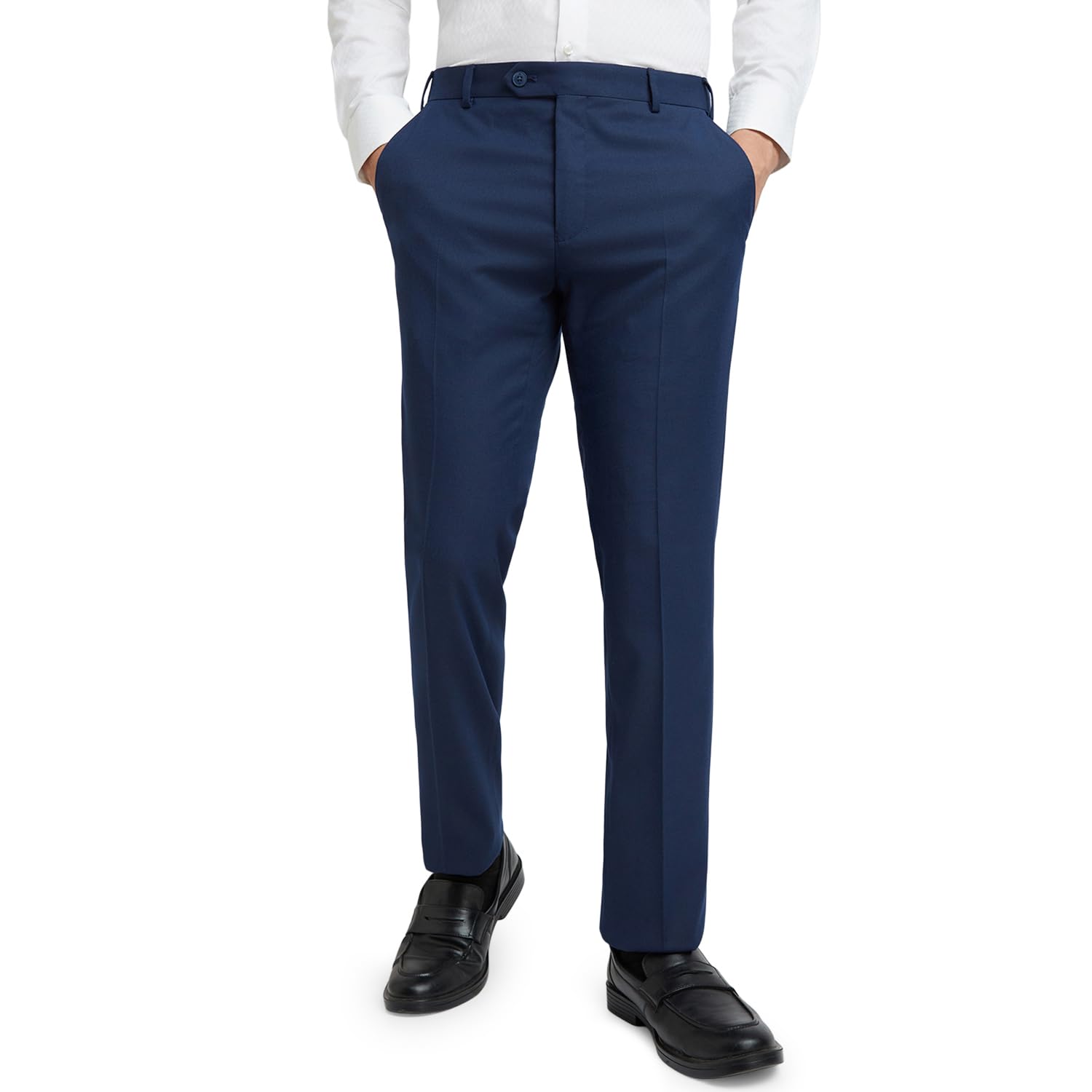 raymond Men Slim Fit Structure Pattern Poly Viscose Blend Pleatless Formal Trouser-picture-22