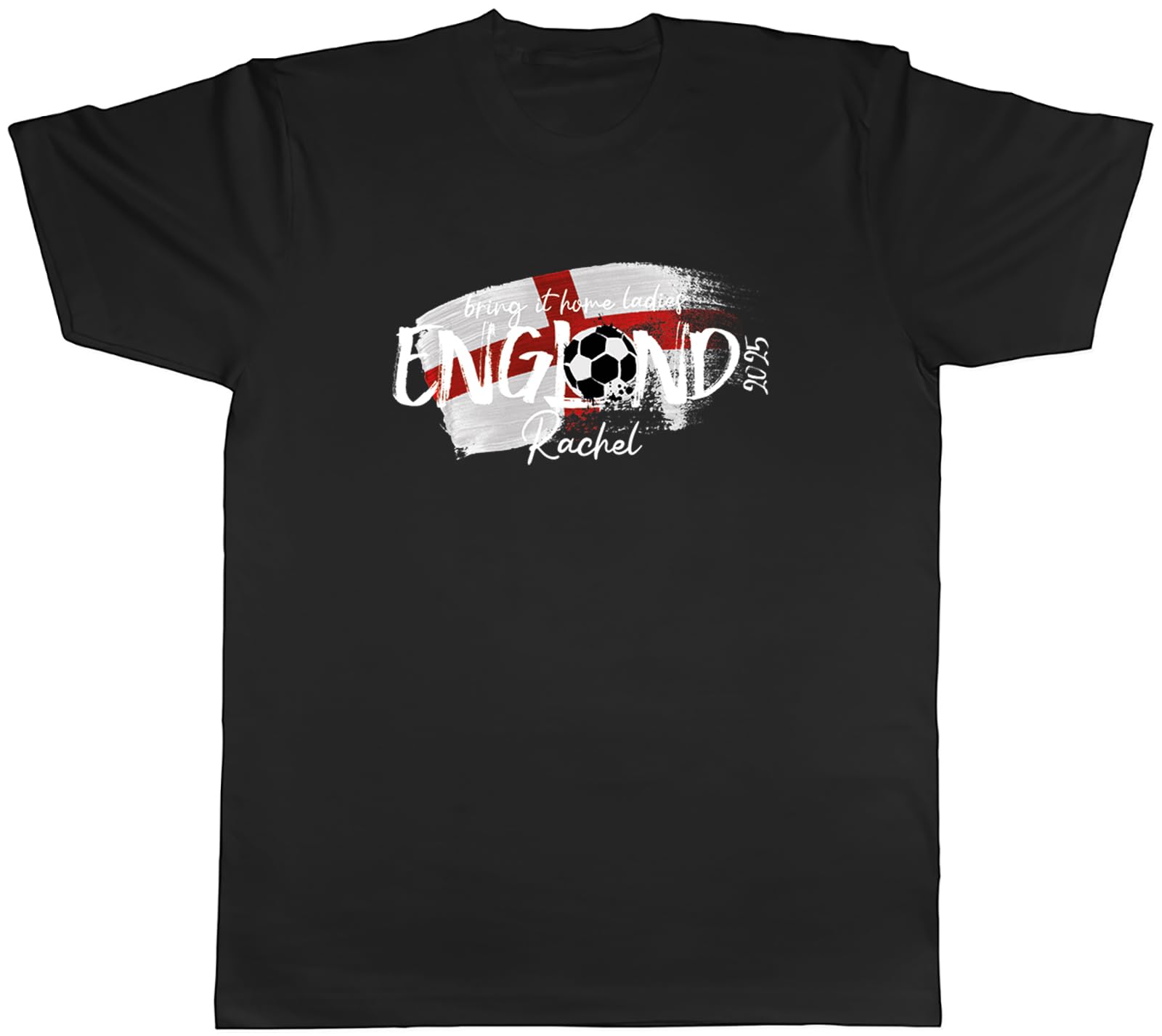 Shopagift Personalised Bring it Home England Football 2025 Mens T-Shirt Tee Black