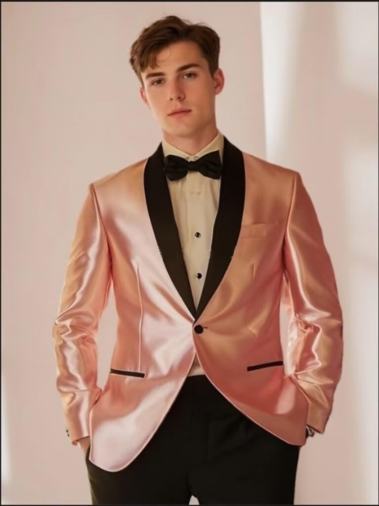 Prom Fashion Satin Tuxedo Jacket for Men Party Shiny Satin Wedding Gold Suits Blazer Youngman Dinner Boys