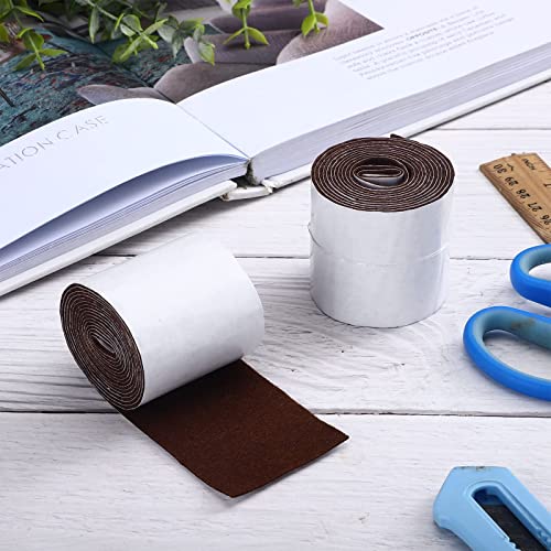 2 Packs Felt Furniture Pads Heavy Duty Felt Strip Roll With Adhesive Backing Adhesive Felt Tape For Protecting Hardwood Floors Chair Wall Protector(120 X 2 X 0.04 Inch,Dark Brown) #TOP2