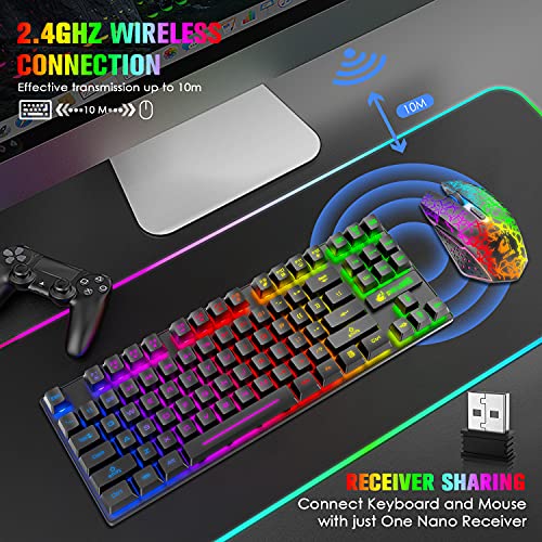 Teclado Wireless Gaming Combo 87 Teclas Inalámbrico miniatura 2