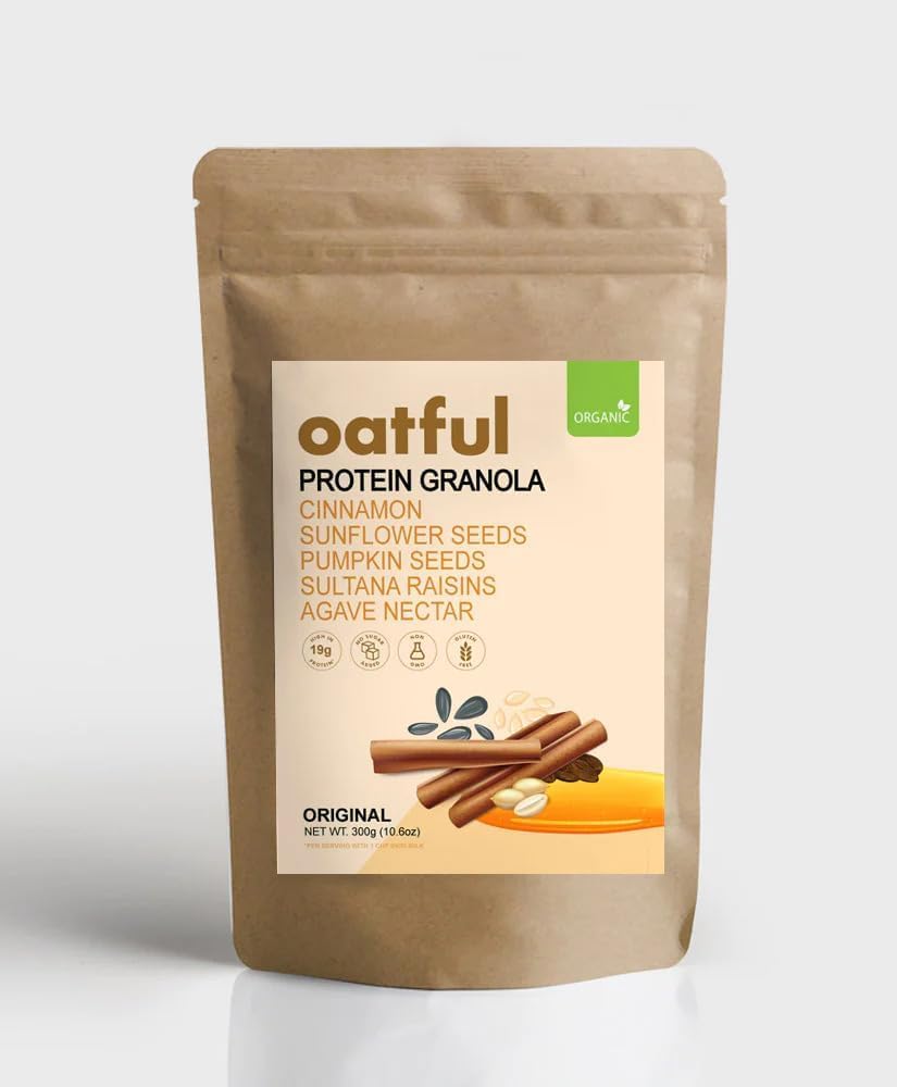 Organic Original Protein Granola Bag – 300g | Low Sugar, Gluten Free, Healthy Breakfast and Quick Snack