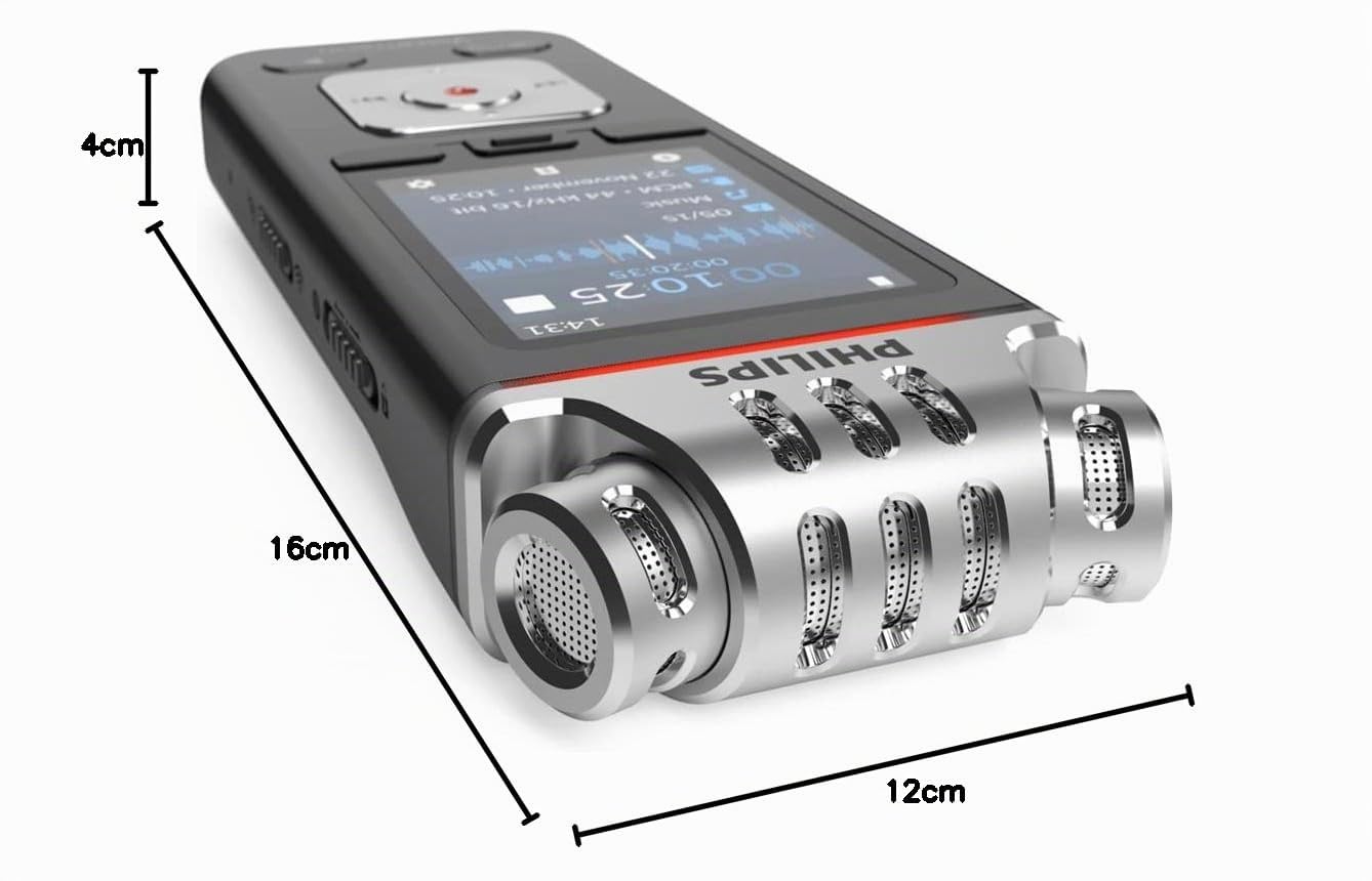 8GB Grabadora de Voz Digital Profesional Philips DVT7110, Voice Recorder grabadora de Audio portatil, grabadora estéreo para reuniones.
