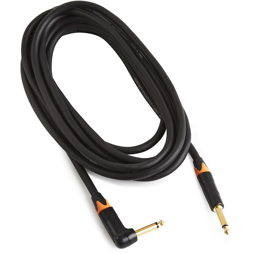 QUIK LOK - VITAMINA/C-A5 BK Jack Mono 90°/Jack Mono 5 mt, Cavo per strumenti musicali Quik Lok VITAMINA C, Connettori NEUTRIK: Jack Mono 90° / Jack Mono, Colore nero, Lunghezza 5 mt
