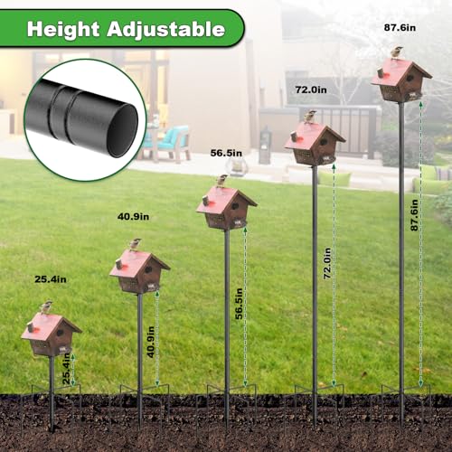 Kit de mastro de alimentador de pássaros, poste de casa de pássaros de 244 cm para uso ao ar livre,