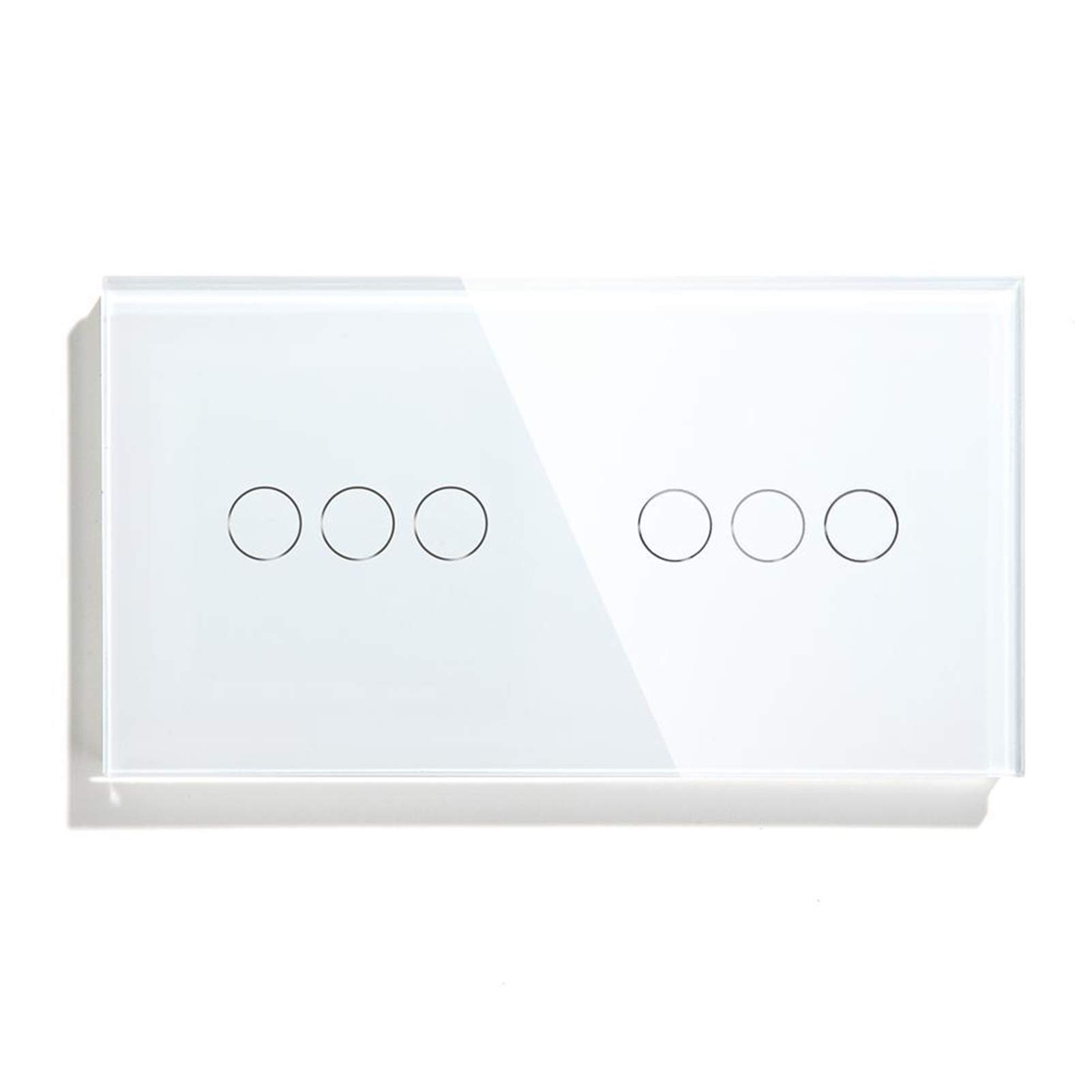 Touch Lichtschalter,Smart Lichtschalter 6 Gang Luxus Wall Touch Sensor Switch Für Zuhause 157mm Lichtschalter Weiß Schwarz Goldene Kristallklasse Panel Schalter 3 Farben(White)
