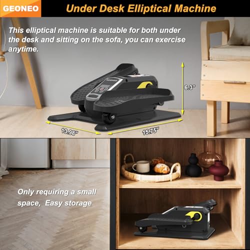 image for GEONEO Under Desk Elliptical Machine, Electric Elliptical Exerciser fo