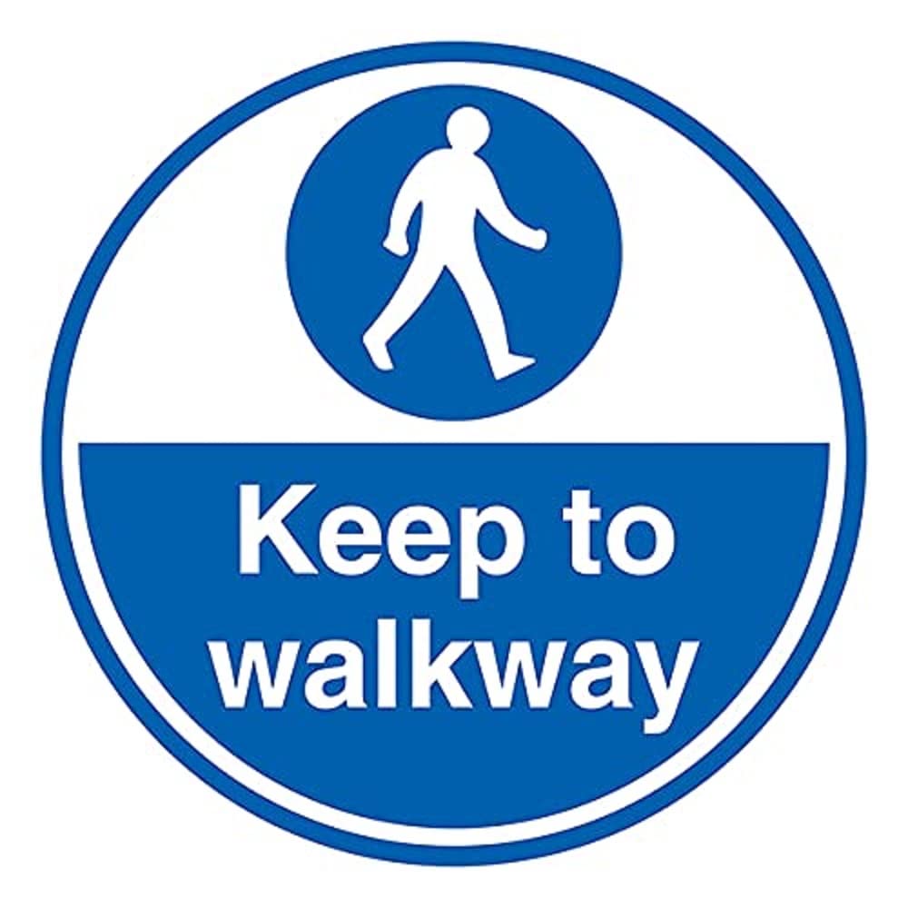 VSafetyV Safety Keep To Walkway - 300x300mm - Self Adhesive Floor Sticker