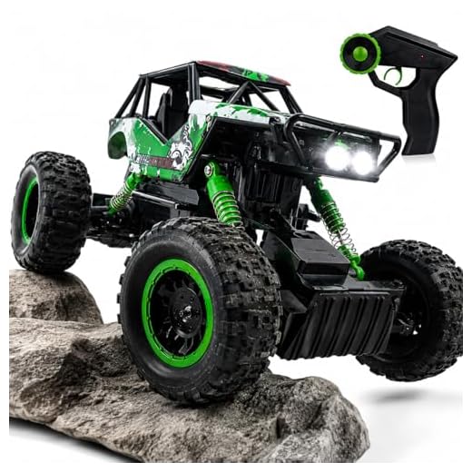 DOUBLE E 1:12 Remote Control Car Monster Trucks with Head Lights 4WD Off All Terrain RC Car Rechargeable Vehicles