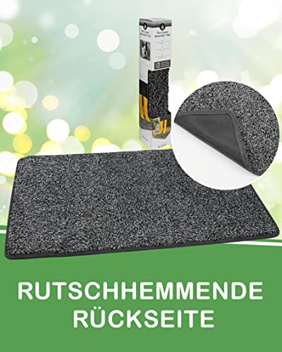 DILUMA Fußmatte Magic 45x75 cm Anthrazit - Super Saugstark, Schnelle Schmutzreinigung, rutschfest, Waschbar - Schmutzfangmatte für Indoor & Outdoor - Fußabtreter Wetterfest - Türvorleger Türmatte