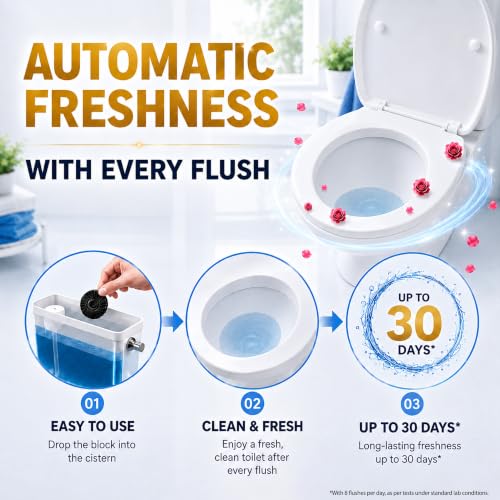 Harpic Scented Flushmatic - Rose Rush 150 gm | In-Cistern Toilet Cleaner Blocks - Image 5