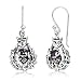 WithLoveSilver 925 Sterling Silver Classic Scottish Thistle Simulated Cubic Zirconia Heart Dangle Earrings