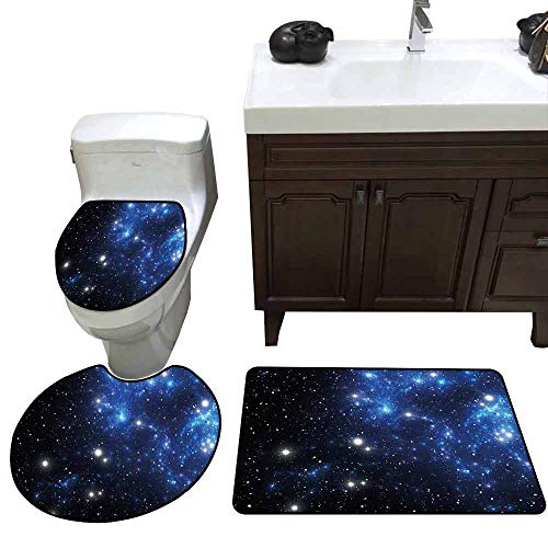 3 Piece Toilet mat Set Constellation Outer Space Star Nebula Astral Cluster Astronomy