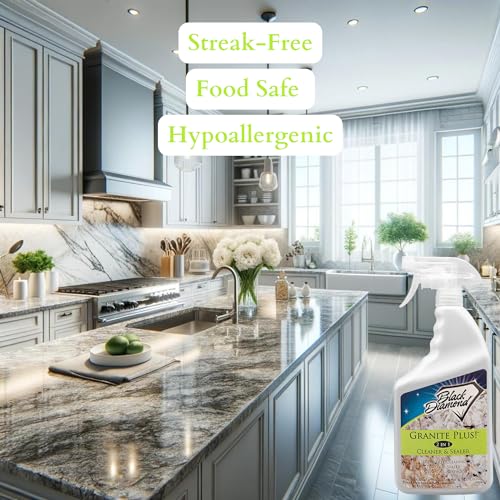 Black Diamond Stoneworks GRANITE PLUS! 2 in 1 Cleaner & Sealer for Granite, Marble, Travertine, Limestone, Ready to Use! (4-Gallons)
