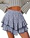 onlypuff Flowy Shorts for Women Ruffle Skorts Cute Mini Skirts Country Concert Outfits Coastal Cowgirl Coachella Outfits Tennis Skort Floral Blue S