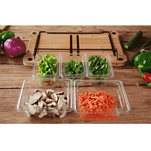 Luckybaby Bamboo Wood Chopping Block with Storage Boxes and Shelves,Multi-Functional Antibacterial Cutting Board Kitchen Tools