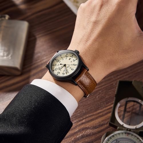 Image of Getalia Italian leather Watch Band Tuscany Natural Vegetable-Tanned Full Grain Genuine Leather,18mm 19mm 20mm 21mm 22mm Quick Release Replacement Watch Straps for Men and Women Thick and Soft