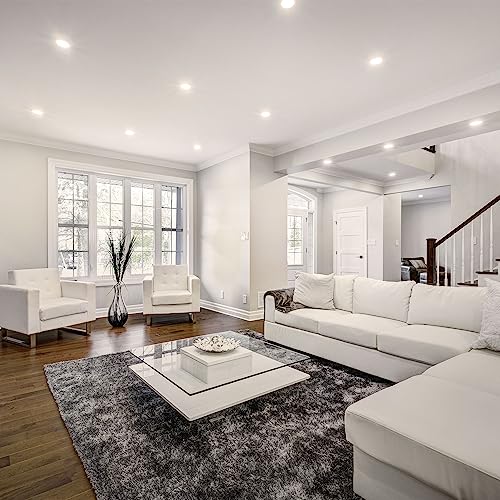 B.K.Licht - 5er Set LED Einbaustrahler 230V schwenkbar, warmweiße Lichtfarbe, Lochmass 68mm, LED Spot, flach, Deckenspots, Spots, Einbauleuchten, Einbauspots, 86x26 mm, Matt-Nickel