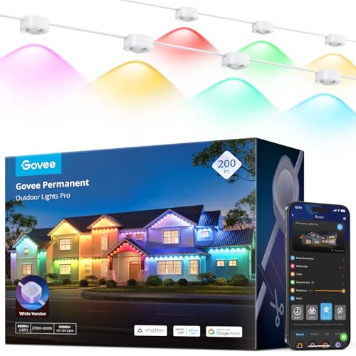 Govee Permanent Outdoor Lights Pro, 200ft with 120 RGBIC LED Lights for Daily and Accent Lighting,...