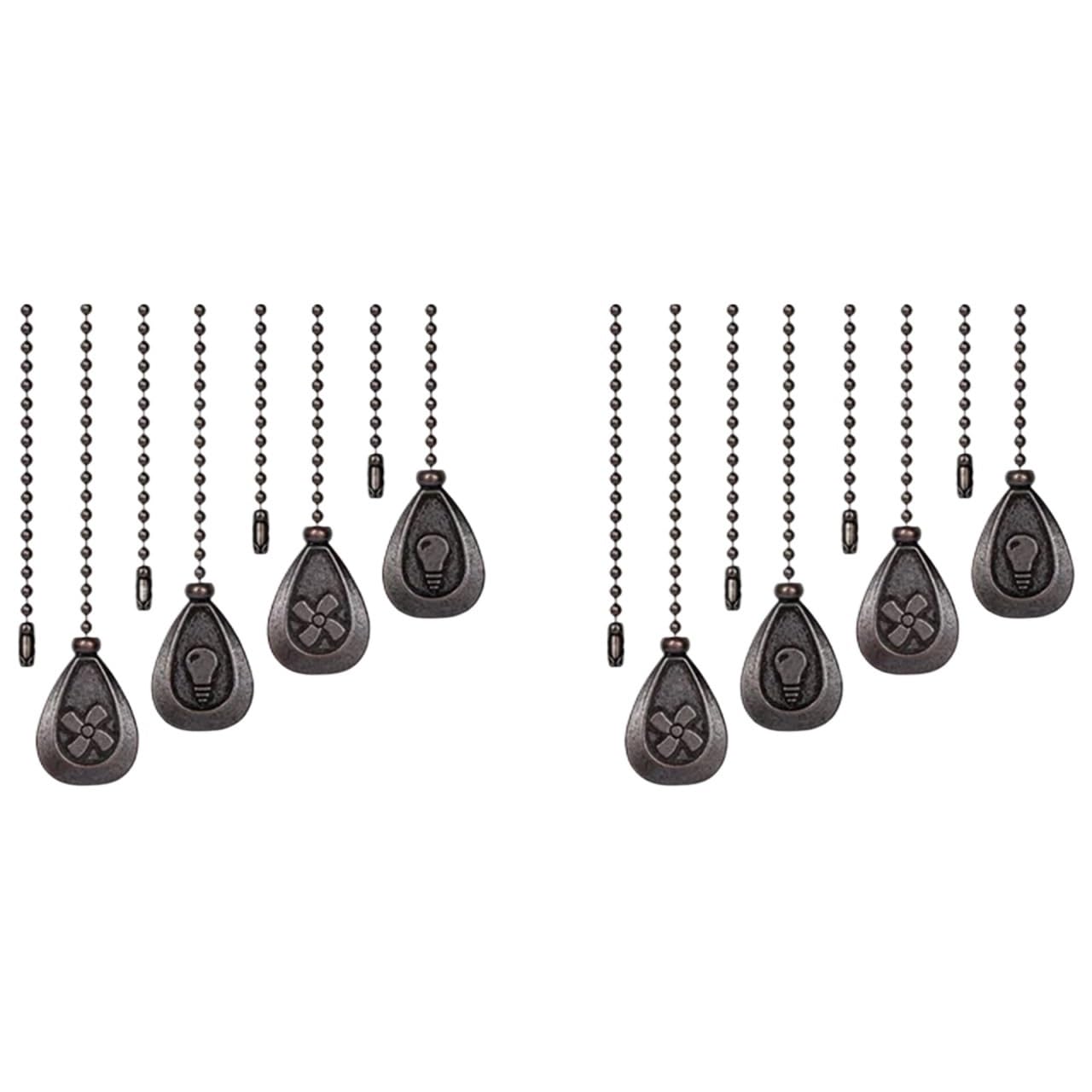 Gwyzax Fan Pulls for Ceiling Fans Bronze Ceiling Fan Pull Chains 30cm Decorative Extender Connector 4-Pack