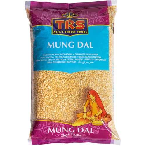 TRS Mung Dal 2 kg - Lentejas Amarillas Partidas y Peladas, Legumbres del Sur de Asia para Recetas Tradicionales, Moong Dal