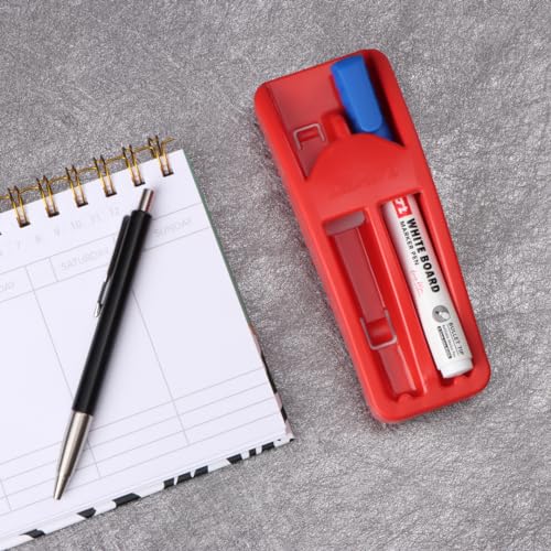 Image of Luxor Magnetic Whiteboard Duster - Ergonomically Designed, Vibrant Red, Sturdy & Lightweight with Premium Felt Cleaning Surface - Ideal for Teachers and Home Use, Guarantees Clean Erasure