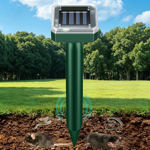 Ahuyentador de Topos,Ahuyentador de Ratas,Repelente Ultrasónico de Ratones,Repelente Solar De,Impermeable Repelente de Topo Solar para Jardin y Cámping,Anti Topos, Serpientes