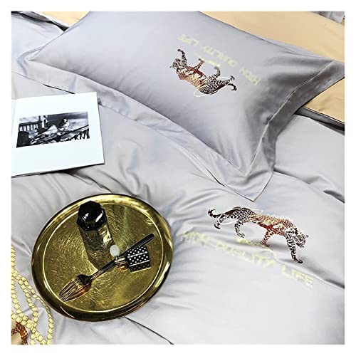 Housse de Couette Douce Léopard Coton Égyptien pour Lit King Size