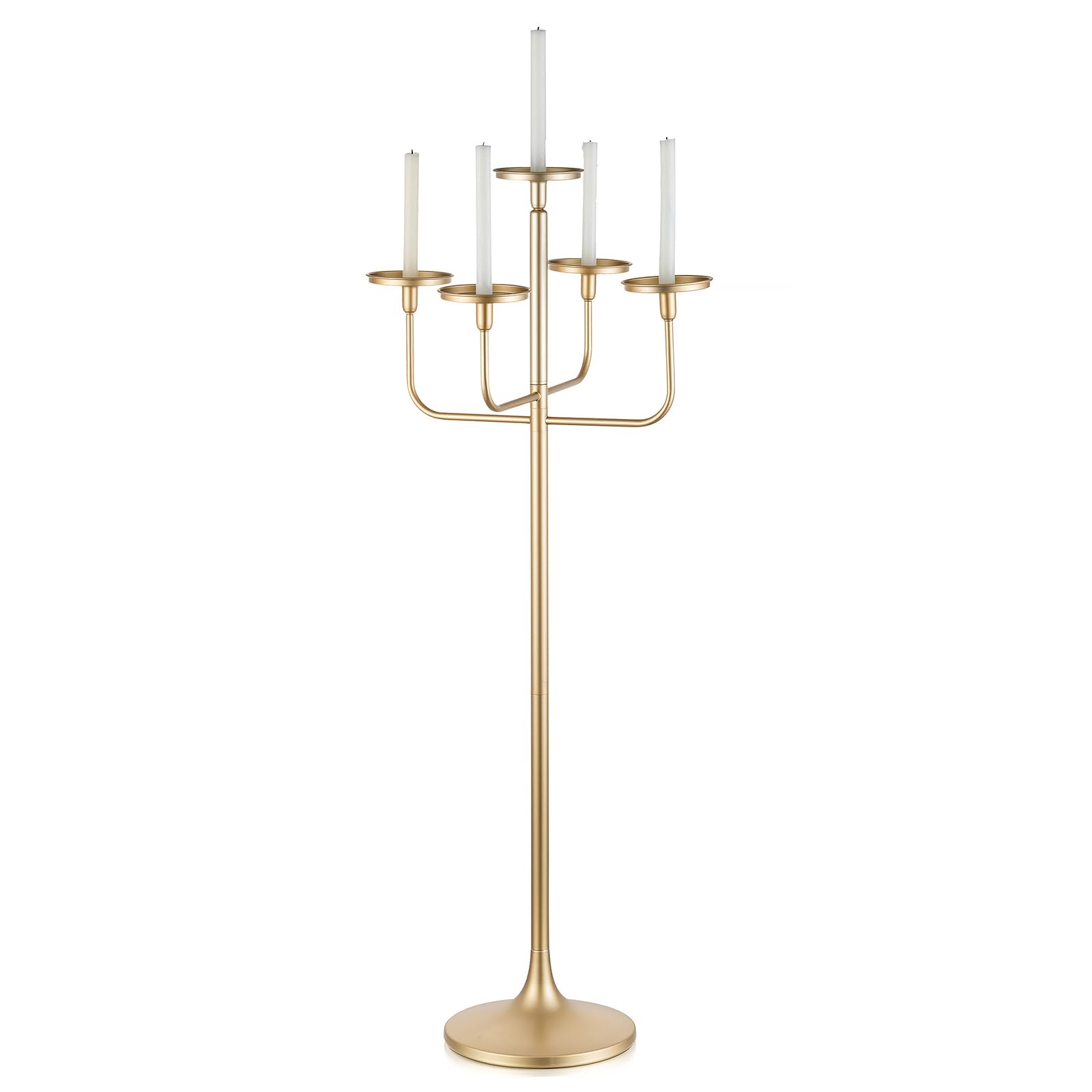 Romadedi Candelabra Tall Candle Holder - 47 inch Floor Gold Candle Holders Wedding Centerpiece for Pillar Candlestick Centerpiece Decor: Gold 1