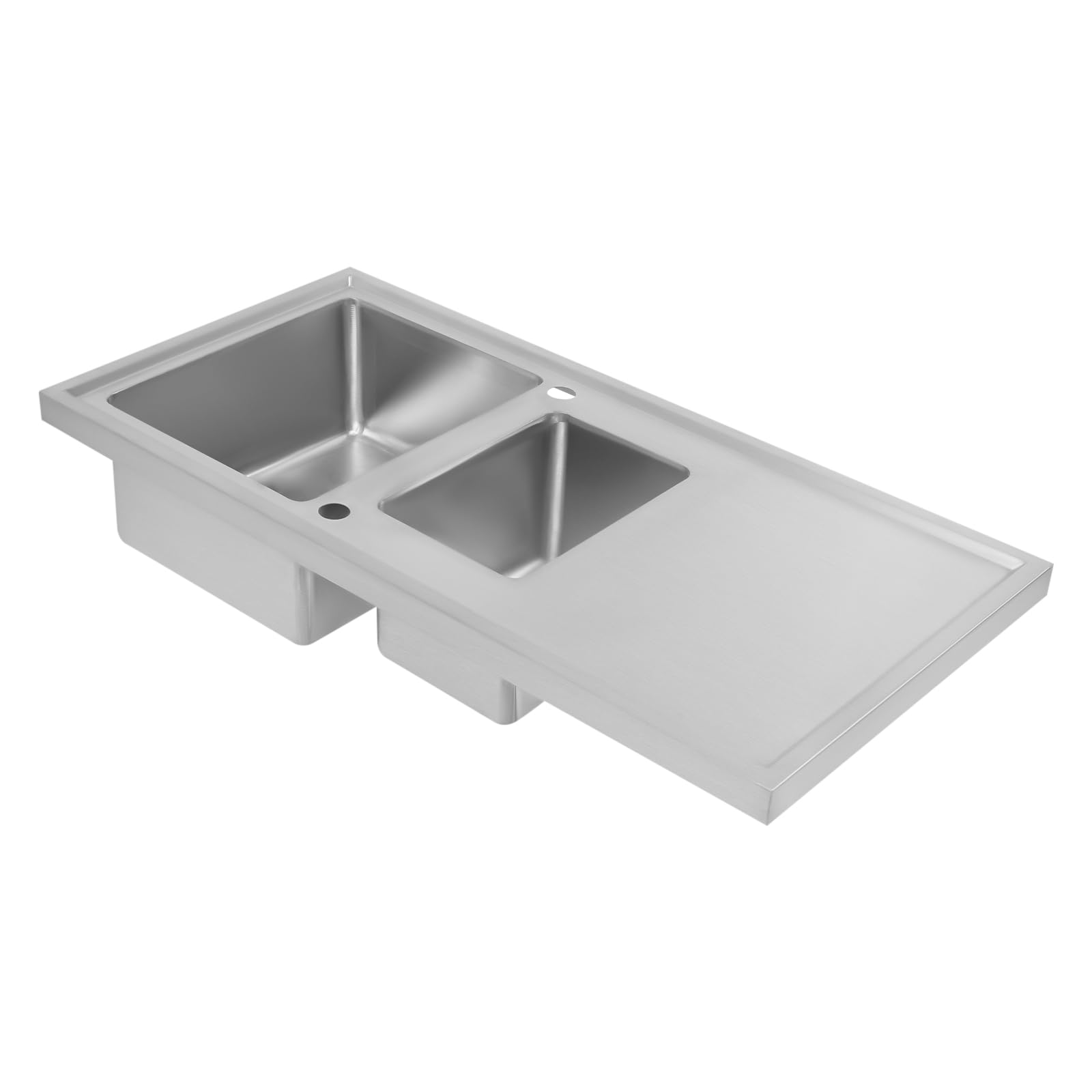 spülbecken küche mit Arbeitsplatz, küchenspüle,spüle, Arbeitsplatte Edelstahl-Küchenspüle Einschalen-Spüle Unterbau Edelstahlspüle,einbauspüle (Silver 100 x 50 cm)
