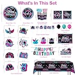 208pcs Karaoke Party Decorations Complete Tableware Set, for 25 Guests, Karaoke Birthday Party Decorations, Disposable Plates, Pre-strung Banner, Tablecloths for Music Birthday Decor - Image 2
