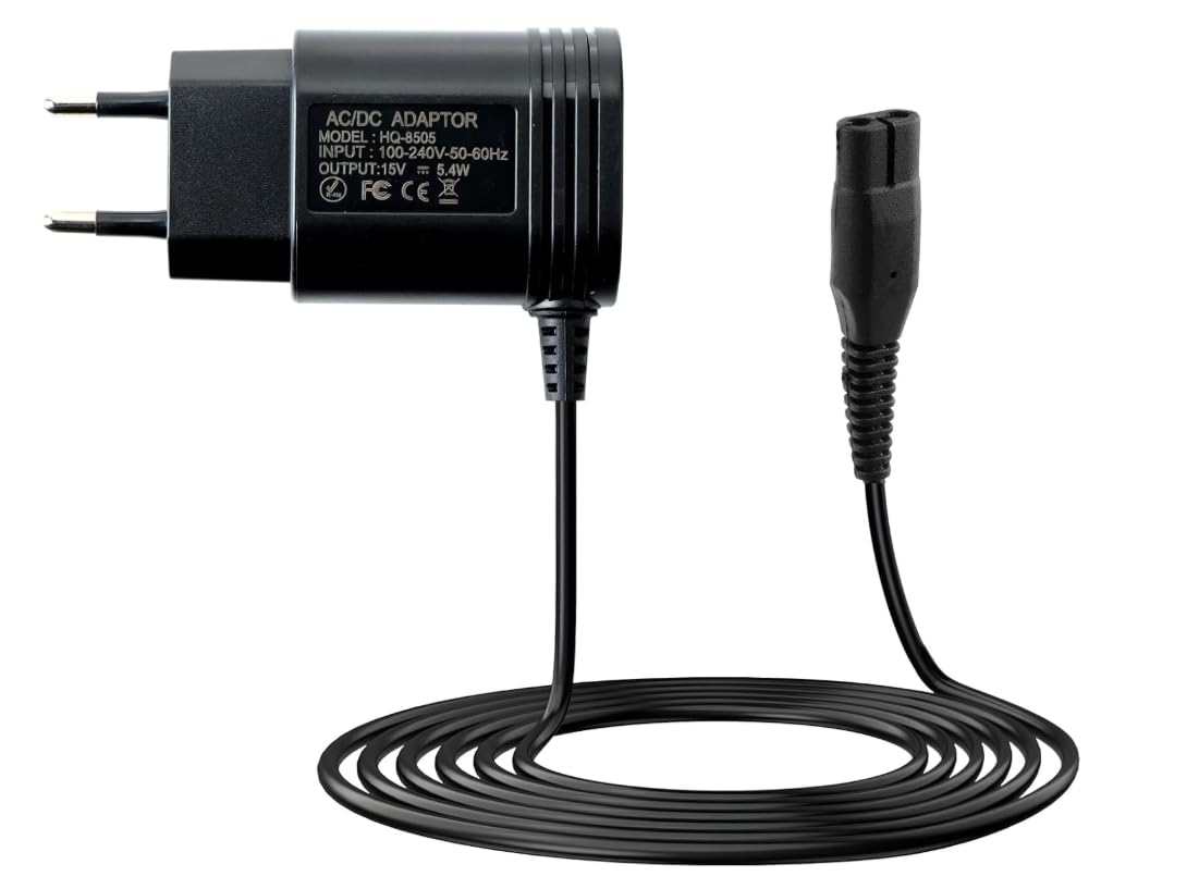 Caricabatterie da 4,3 V, compatibile con rasoio Philips OneBlade A00390 QP2520 QP2620 QP2721 QP2821 MG3720 BT3206 MG3730 MG5720 MG5730, alimentatore di rete Shaver Charger 1,5 m, non per 5 V Modelli
