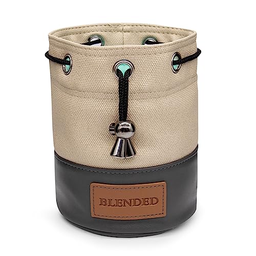 BAIRBRE Golf-Wertsachentasche, Eimer-Taillen-Design, Golftasche mit Kordelzug, Golfte-Tasche, Leder, für Herren und Damen, Khaki