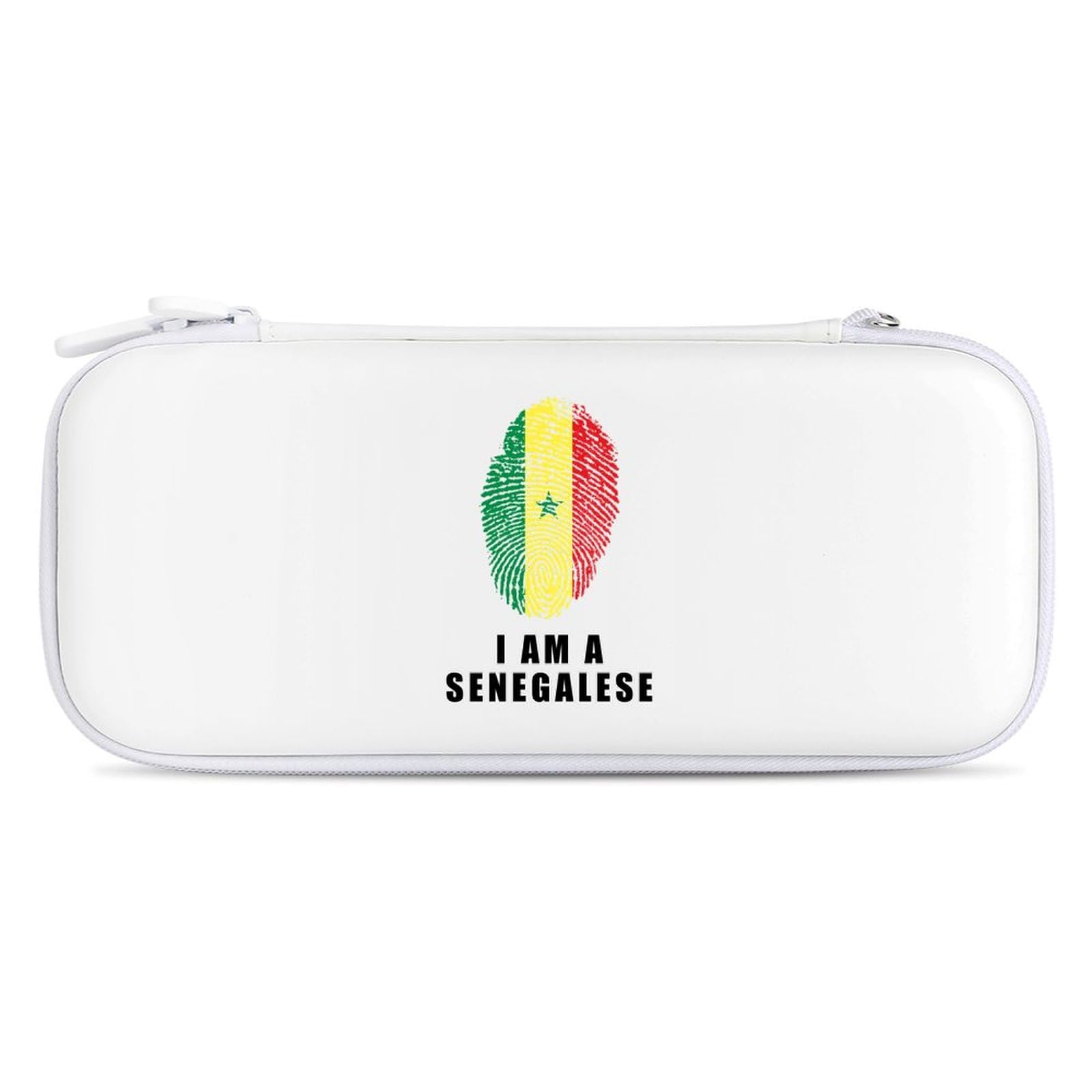 Senegal I Am A Senegalese Compatible with Switch Carrying Case Hard Travel Game Bag Pouch with 15 Games Accessories White-style