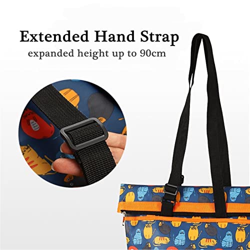 STTTBD Zusammenklappbarer Einkaufstrolley, Faltbarer, wiederverwendbarer Einkaufswagen auf Rädern, Einkaufstasche for… – Bild 6