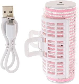 Losa Compact Size USB Rechargeable Double-Deck Roller Hair Curler Hair Roller Women Hair Styling Tools with USB Cable Pink