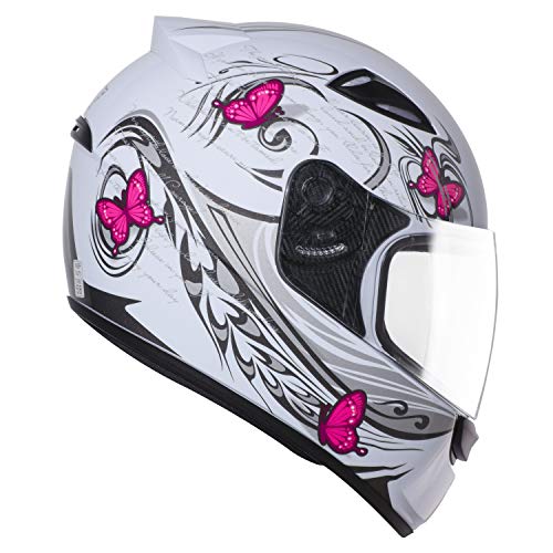 Capacete Ebf Spark New Borboleta 56 Branco/ Rosa