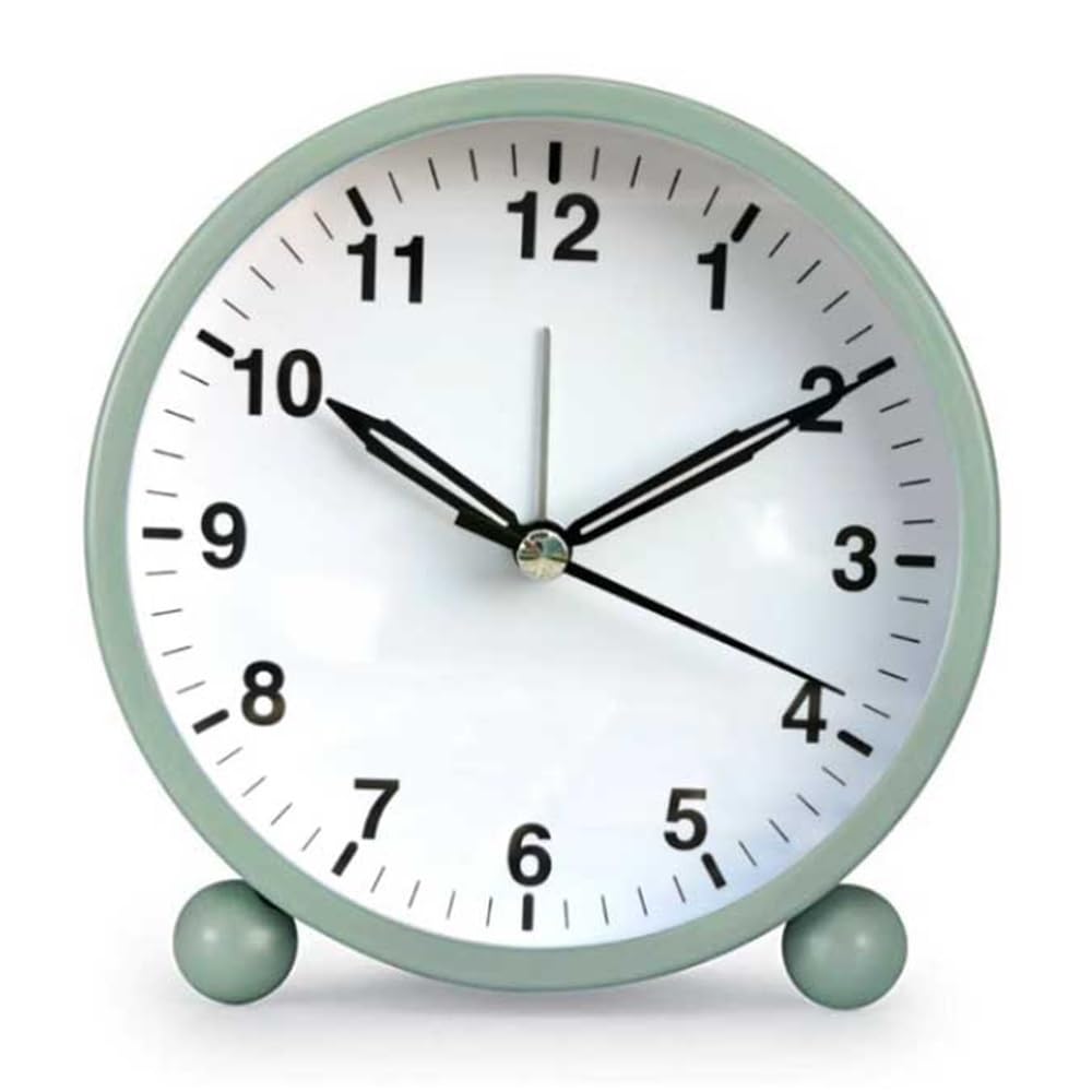 G5Z9W3C7M2 Loud Alarm Clocks Round Battery Operated Analog Alarm Clock for Bedroom Bedside Living Room Study School Dormitory Multifunctional Students