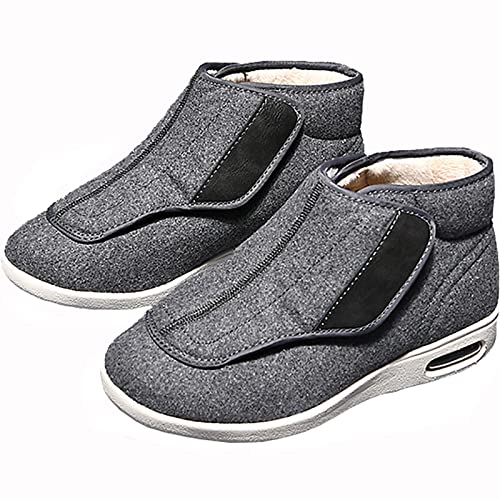 Orthopedic Slip On Walking Shoes,Winter Warm Plush Arthritis Swollen Feet Memory Foam Shoes Adjustable Closures Closed Toe No-Slip Boots OutdoorMen 9/Women 10
