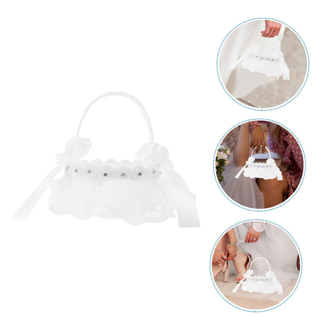 Alipis 4stücke Blumenkorb Für Blumenmädchen Kleine Handtasche Für Hochzeitsblütenblätter Romantische Deko Für Hochzeiten Und Feierlichkeiten Für Rosenblüten Süßigkeiten Und