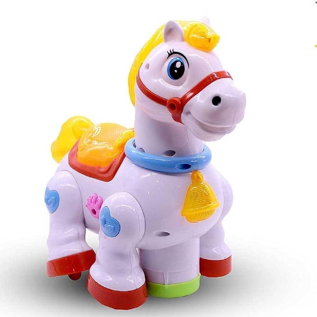 Walking Musical Horse Toy with 3D Light and Music for Kids, Animal Figure Toy for 1+ Years Kids, Boys, Girls