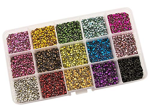 Rhinestuds Hot Fix SS10 2,8 mm assortis pour customisation textile - 2