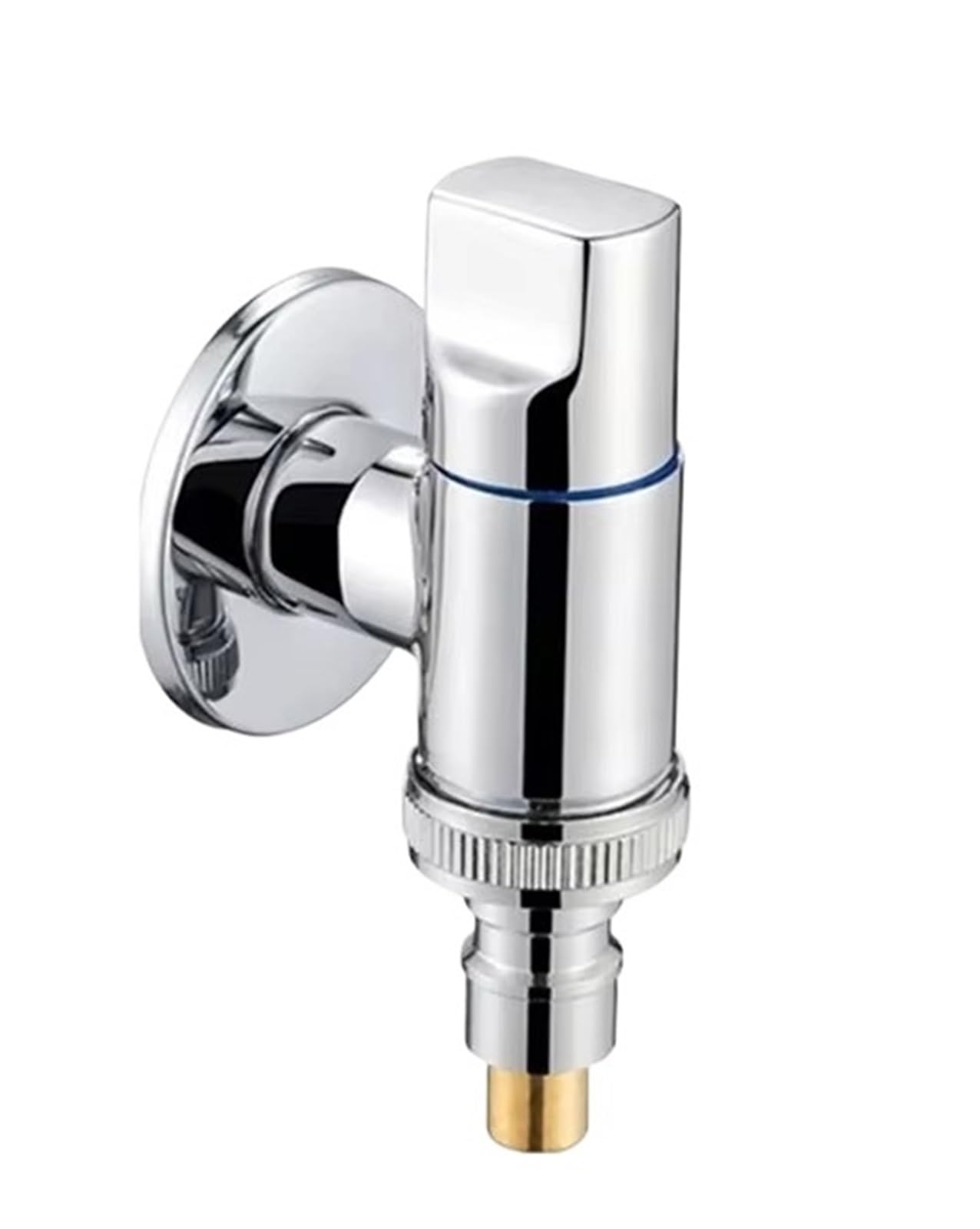 Yilwpv Silver 2 Pcs Multi-Function Faucet Angle Valve Brass Water Opening Wall Mounted G1/2 Stop Clip For Bathroom(Silver)