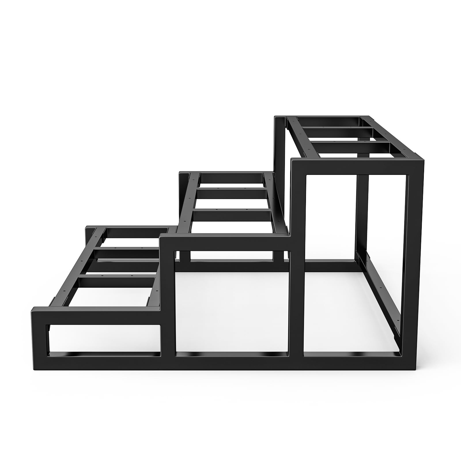 3-stufige Treppenwangen für den Außenbereich, Rahmen aus verzinktem Stahl – hochbelastbare, freistehende Stufen für Gärten und Terrassen (Breite: 80 cm)