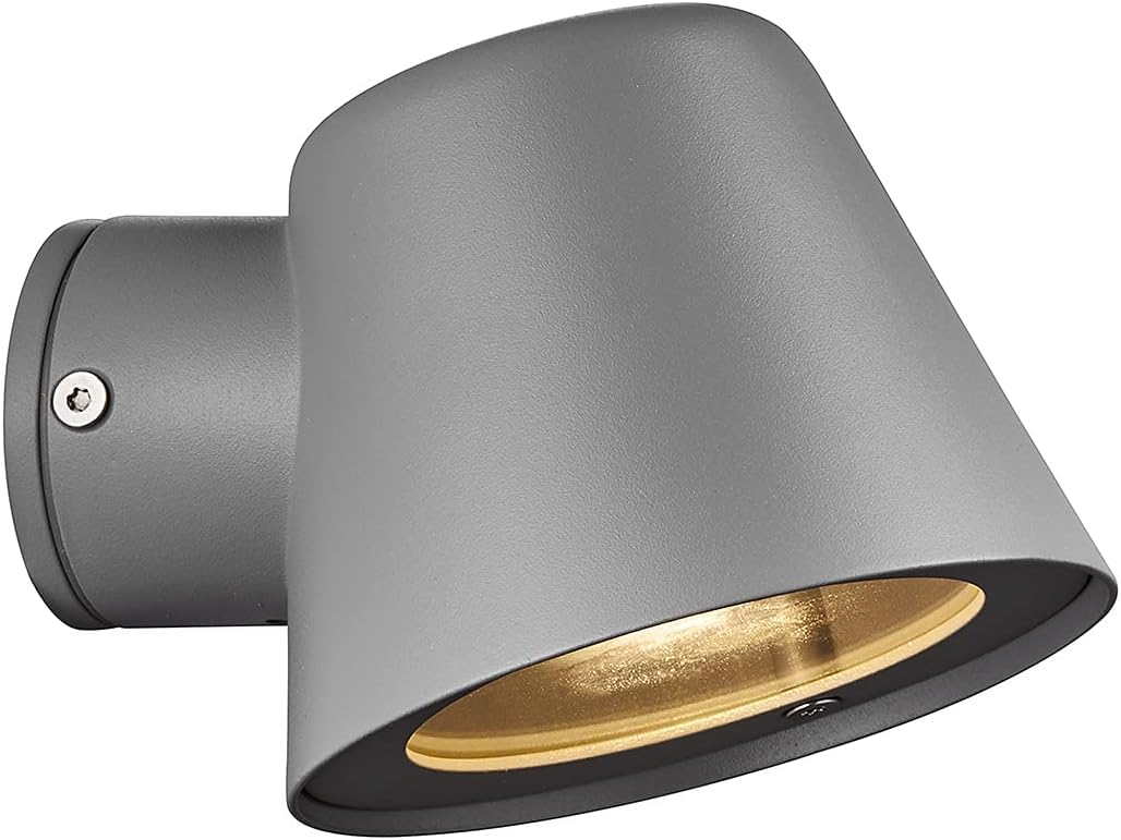Nordlux Aleria Outdoor Wall Light/Exterior Light Grey Metal, GU10 35W Waterproof & Weather Resistant-Porch, Patio, Garden, Garage, or Entrance. IP44, Class 1 (Insulated)