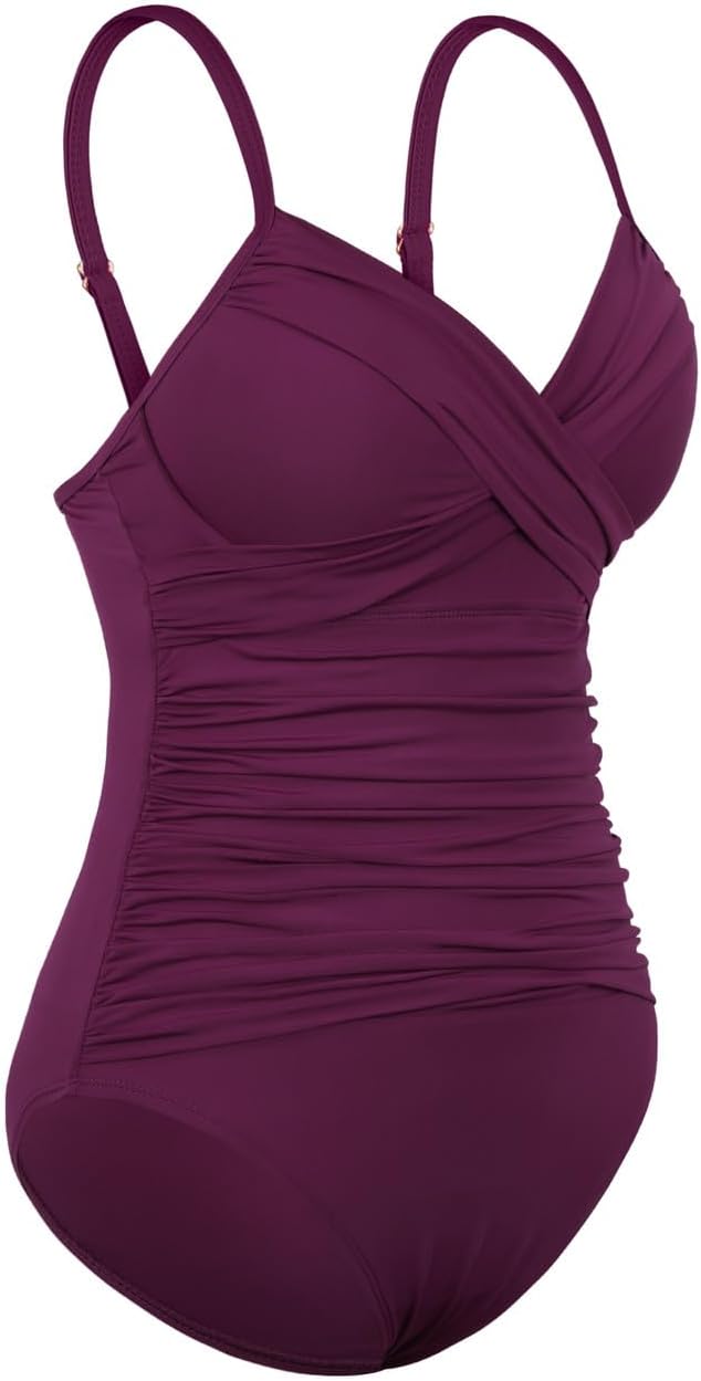 Hilor Women's Ruched Underwire One Piece Swimsuit Front Twist Swimwear Tummy Control Bathing Suit Monokini - Image 9