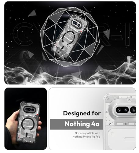 Image of KAPAVER Mag-X Sandstone Case for Nothing Phone 4a MagSafe, Magnetic | Nothing Phone 4a Back Cover (Cyber-i Black)